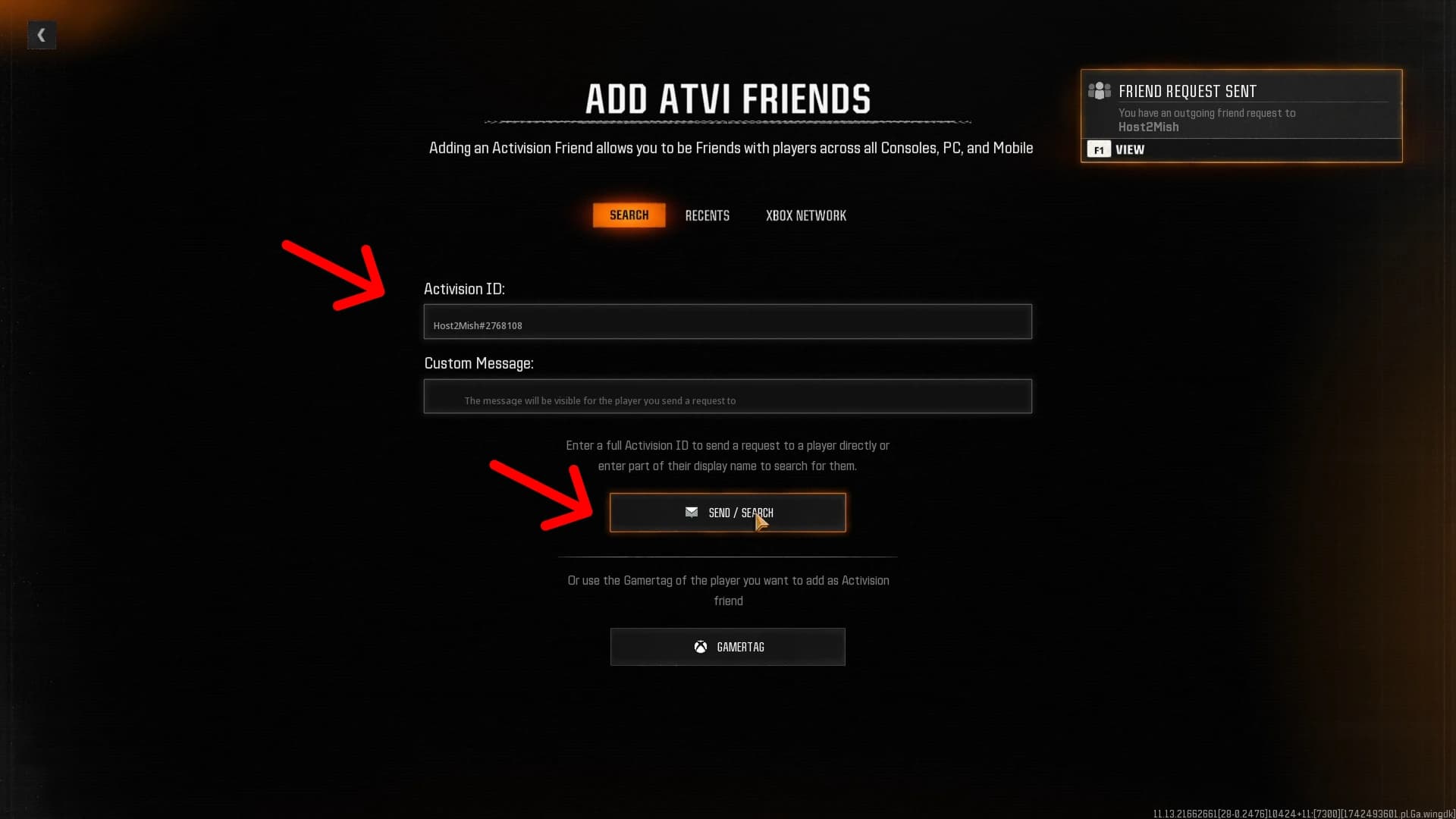 Enter the host’s Active ID