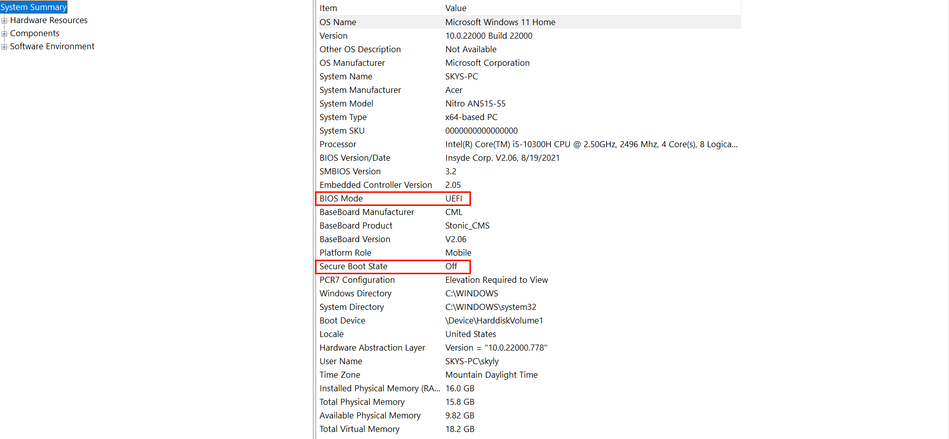 verifying your systems current state