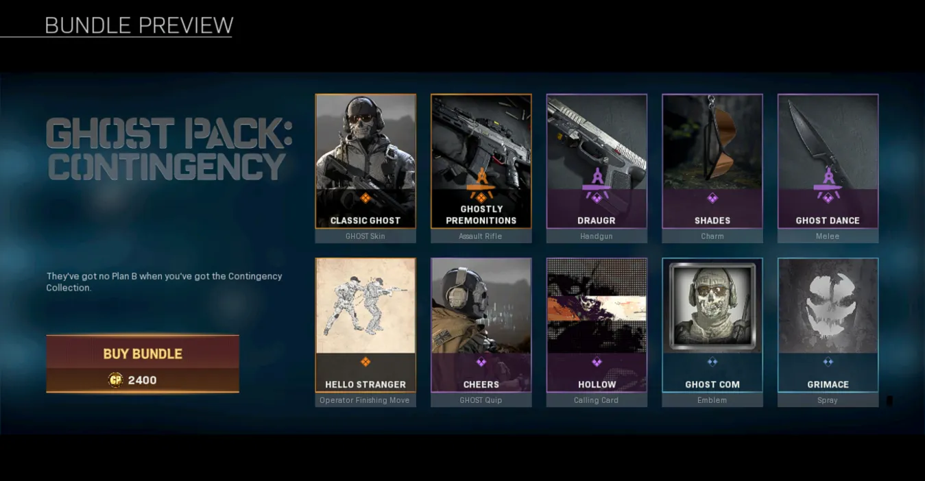 ghost pack contingency