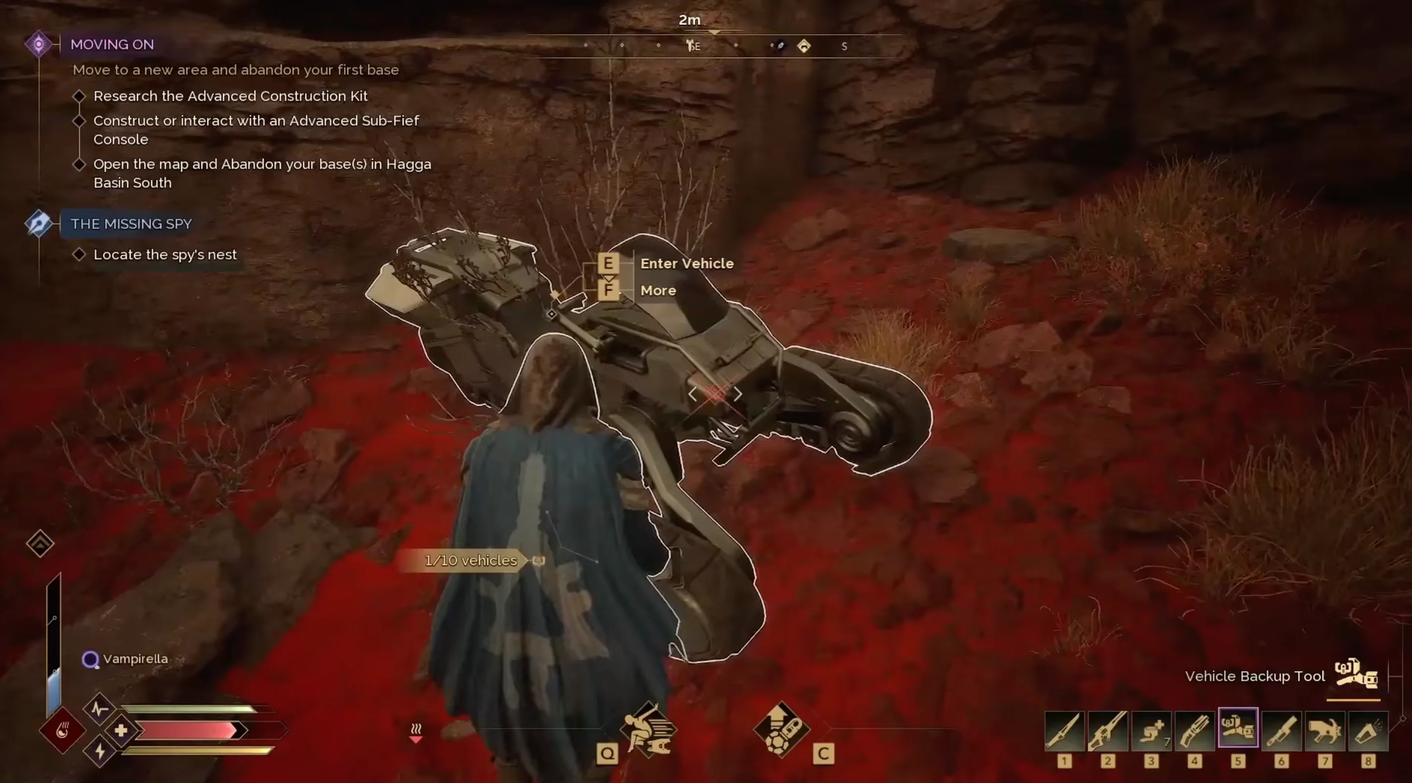 Map travel across the dunes with backup vehicle