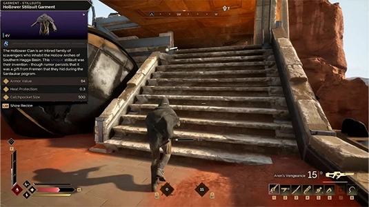 Bene Gesserit wearing Hollower Stillsuit armor set