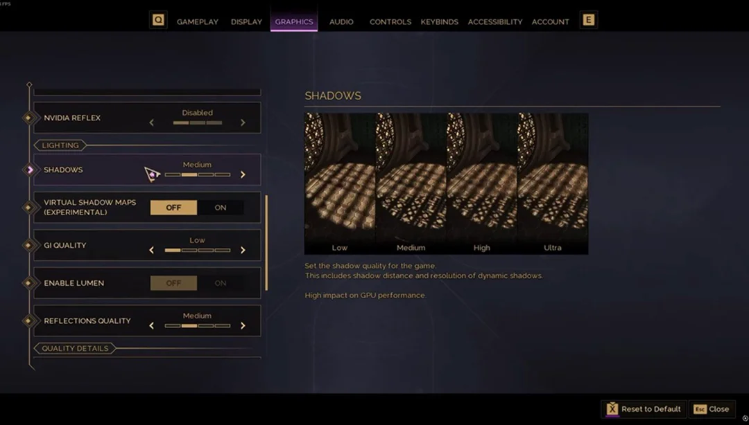 Dune Awakening graphics settings menu interface
