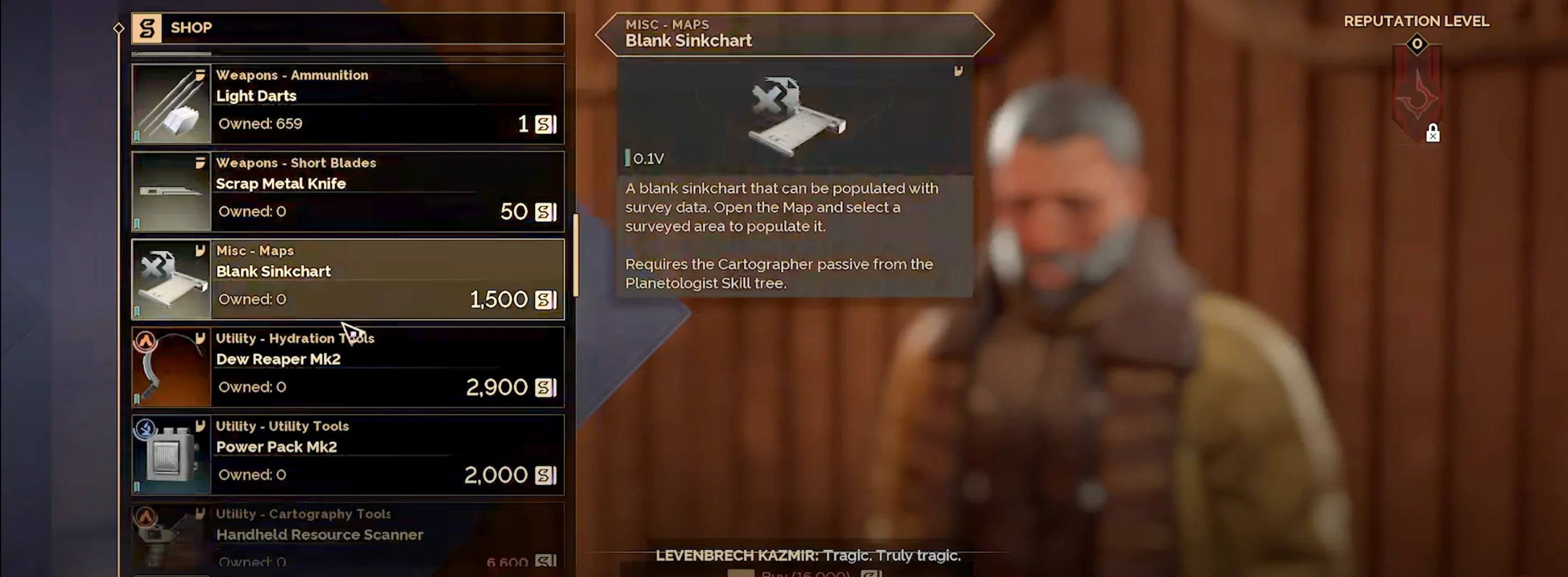 Purchasing blank sinkchart from trader