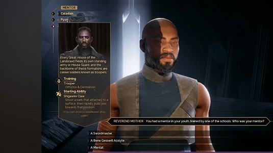 Trooper class character with various weapons and defensive gear