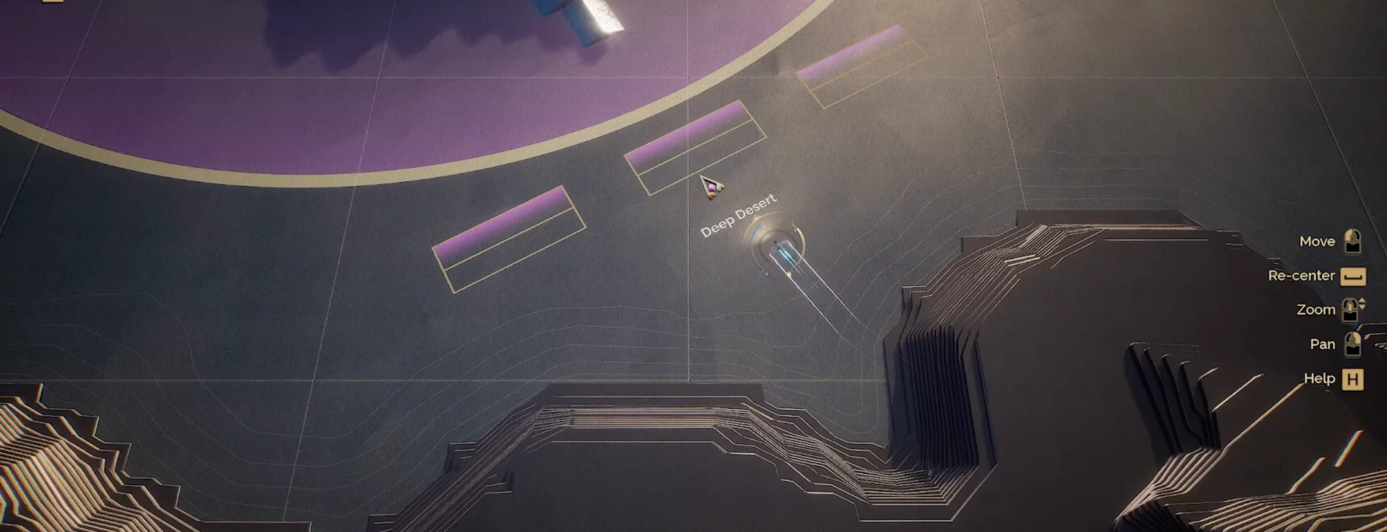 Overworld map showing Deep Desert entry point selection