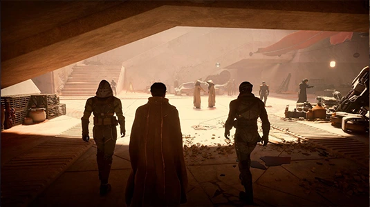 Resource gathering in the desert of Arrakis