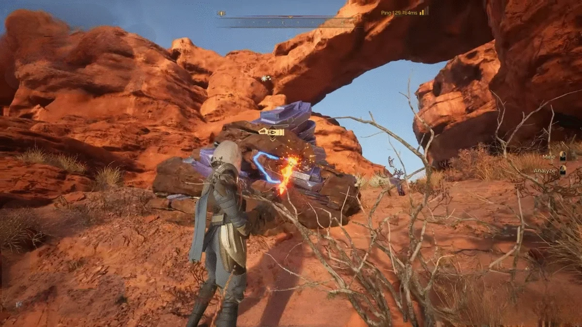 Titanium ore mining site with sub-fief storage depot setup