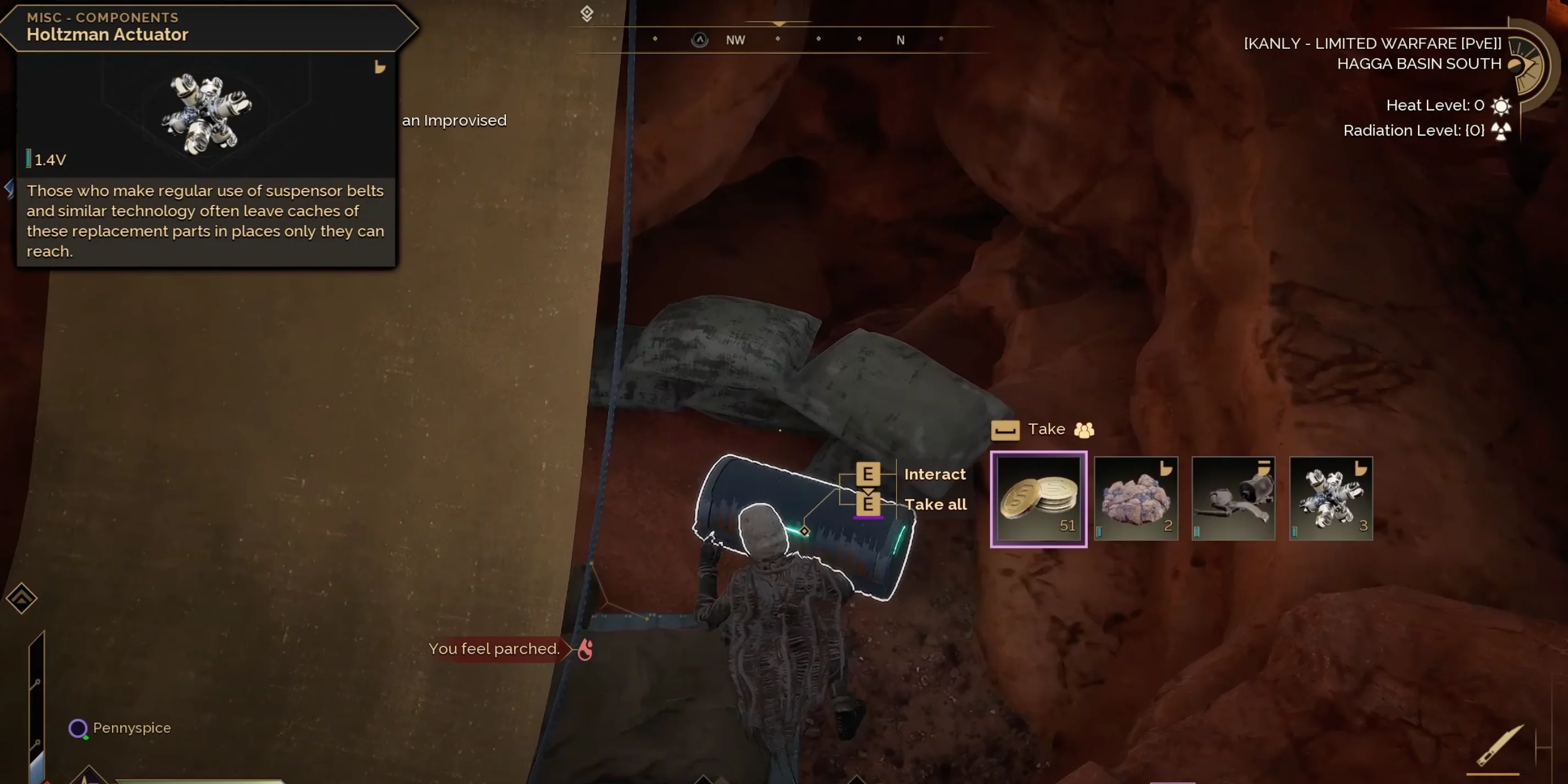 Looting Holtzman Actuator from chest