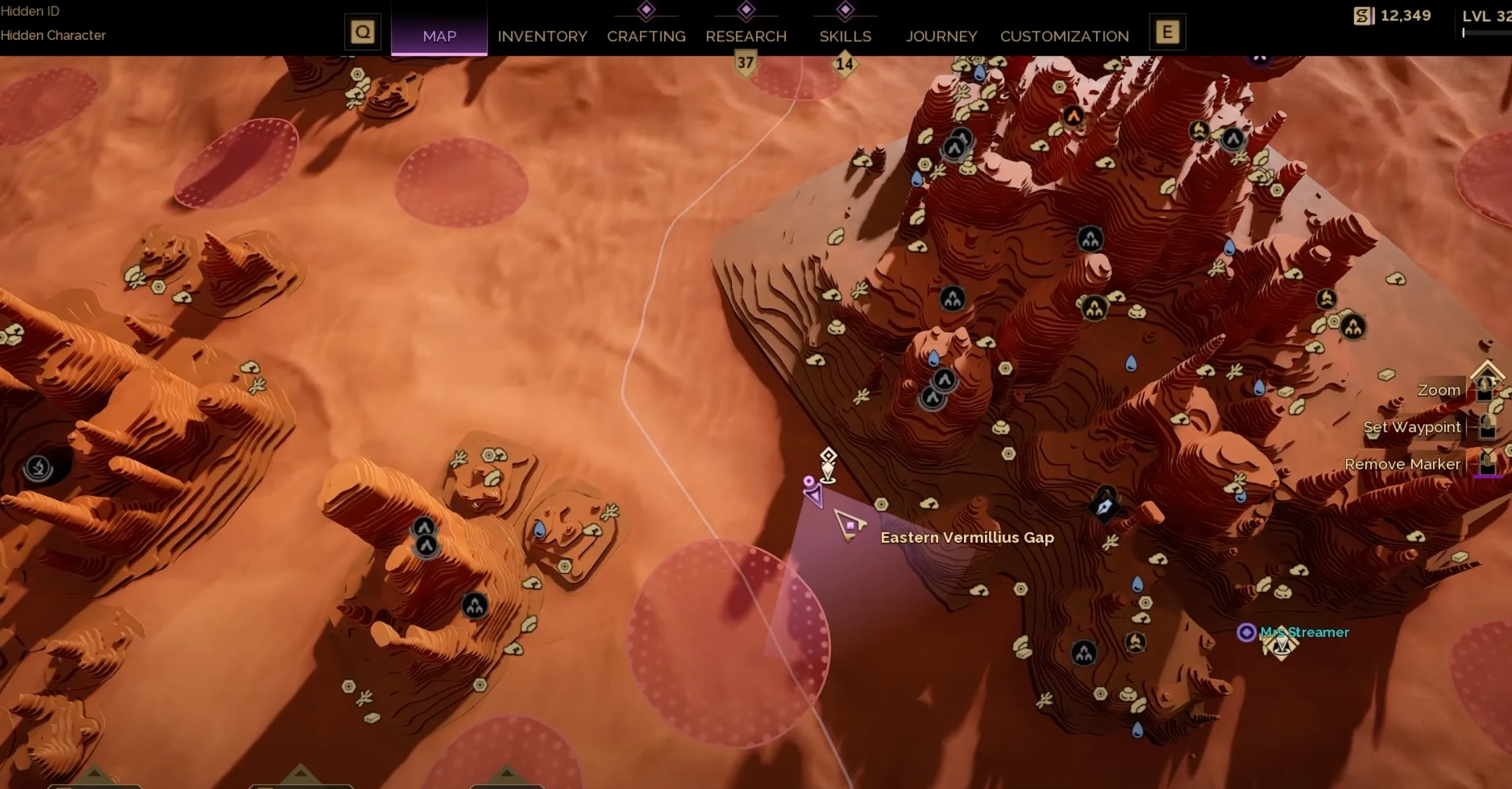 Map of Eastern Vermilius Gap showing flour sand zones