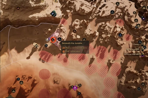 Dune Awakening schematic chest overview map