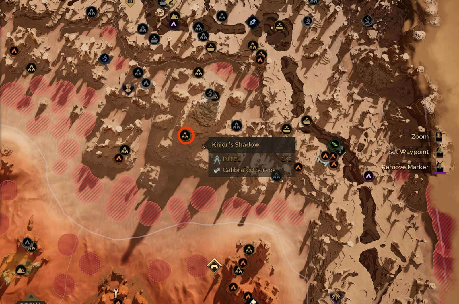 Khidr's Shadow enemy camp with purple bracelet platform