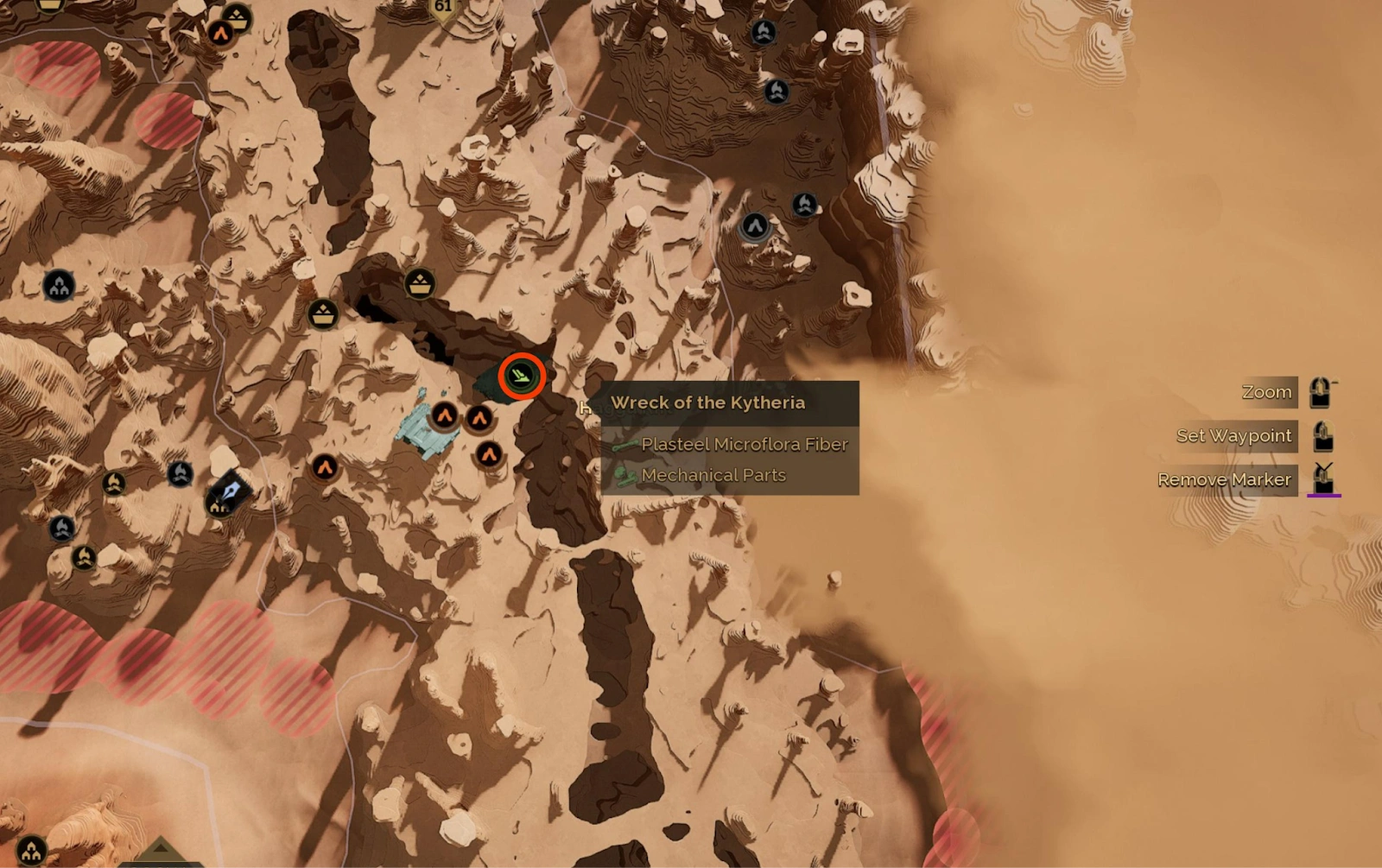 Wreck of Kytheria PvP location with fire hazards