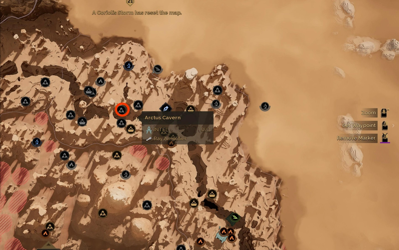 Arctus Cavern bridge entrance with red bracelet location