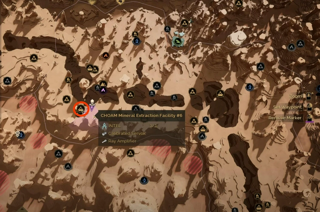 CHOAM Mineral Facility #6 lower level with blue crystals and radiation