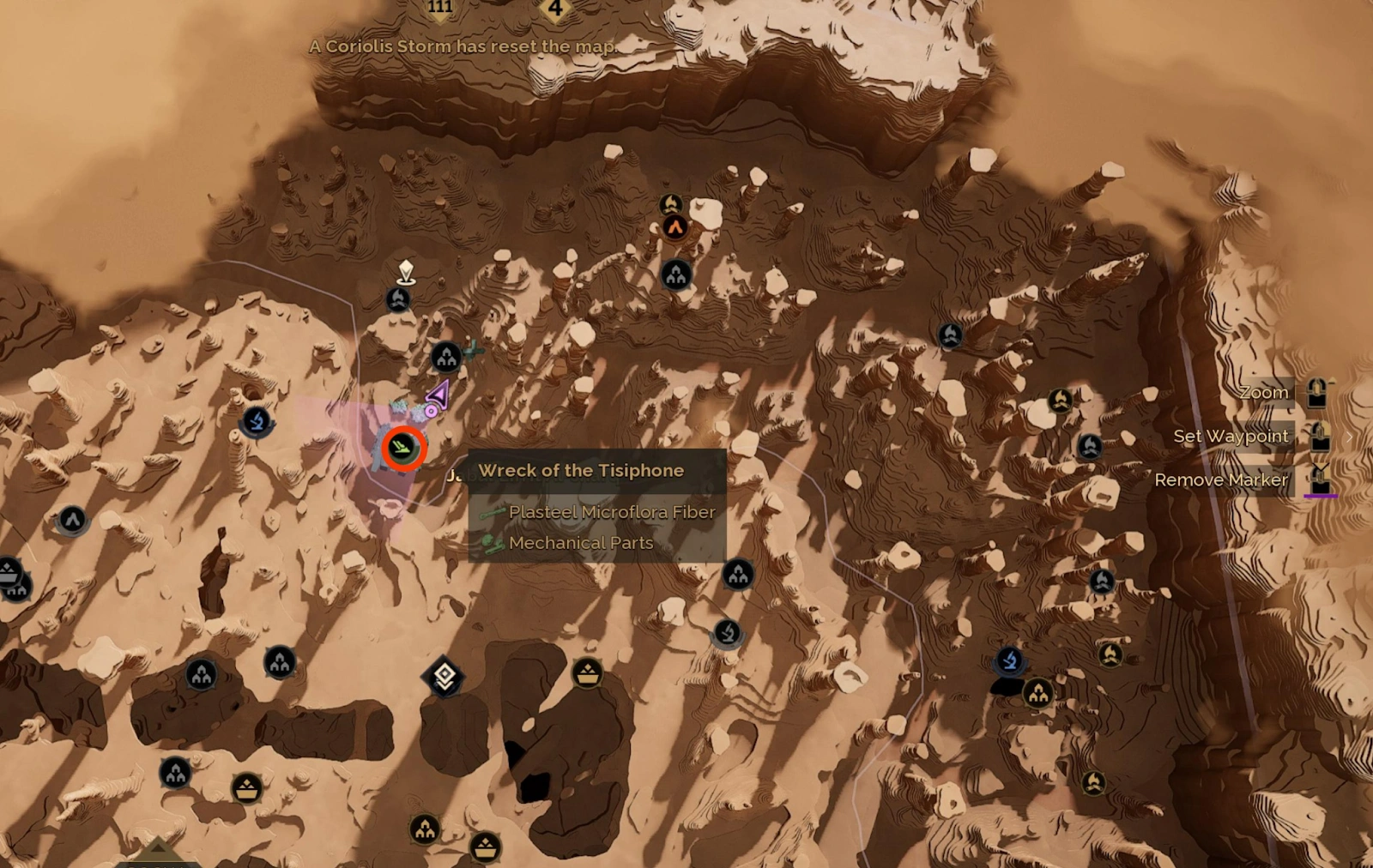 Wreck of the Tisiphone PvP area with dual bracelet requirements