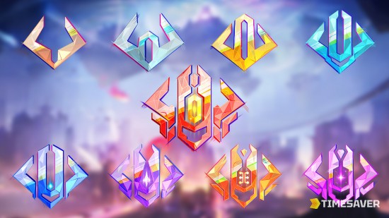 Marvel Rivals competitive ranked tier emblems from Bronze to One Above All, illustrating the climb to Grandmaster in Season 8.5