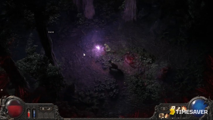 An Azmerian Wisp drifting through a Path of Exile 2 endgame map, ready to possess a monster