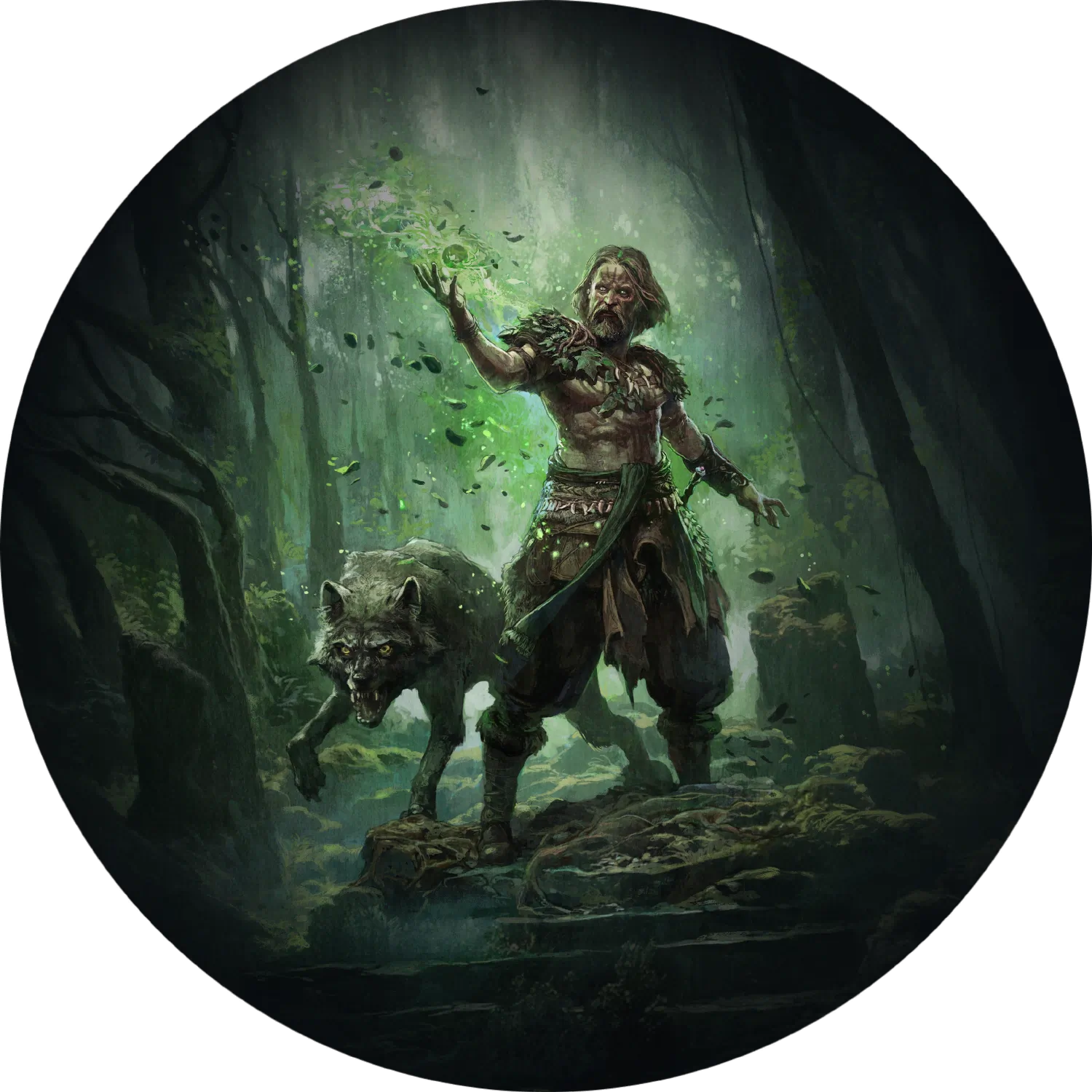 PoE2 Druid Oracle — Entangle Oracle Thunderstorm class art