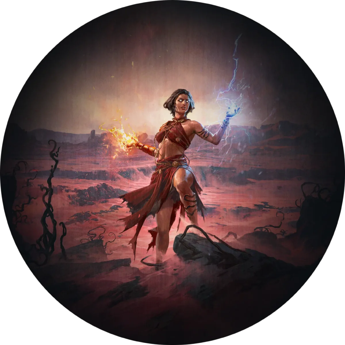 PoE2 Sorceress Stormweaver — Spark Archmage Stormweaver class art